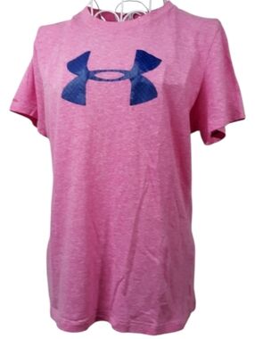 Under Armour Heat Gear Semi-Fitted Logo Tee Pink SZ L